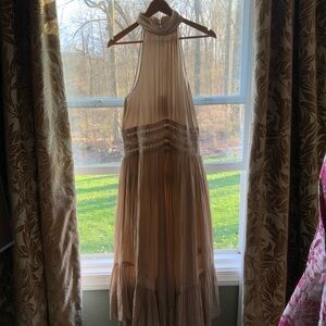 Ramy Brook high neck sundress in color - flax.